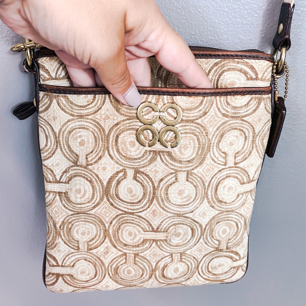 Coach Signature Zip File Cross Body Designer Bag Gem